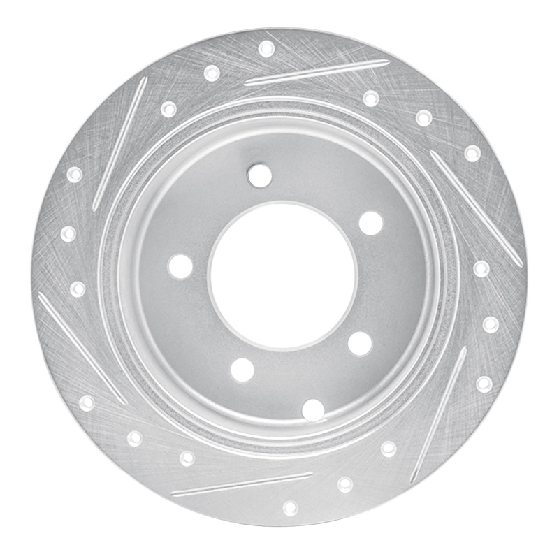 Chrysler 200 Brake Rotor (1) - Rear Right - R1 Concepts - Drilled & Slotted - Silver - `07-`17